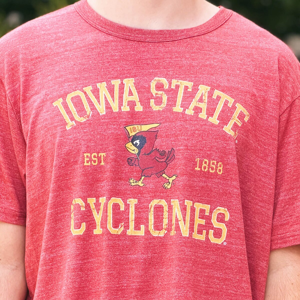 League Pennant Cy Cardinal Short Sleeve T-Shirt design close up